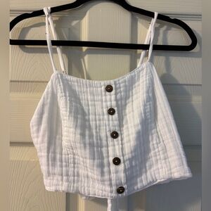 Crop tie back white tank by lotus and Luna OS